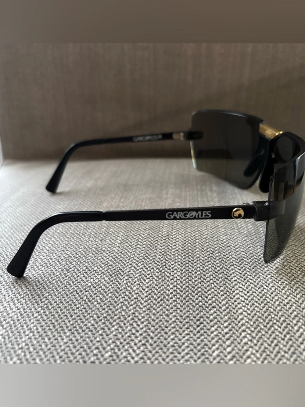 Vintage Authentic Gargoyles Sunglasses Black/Gold RARE